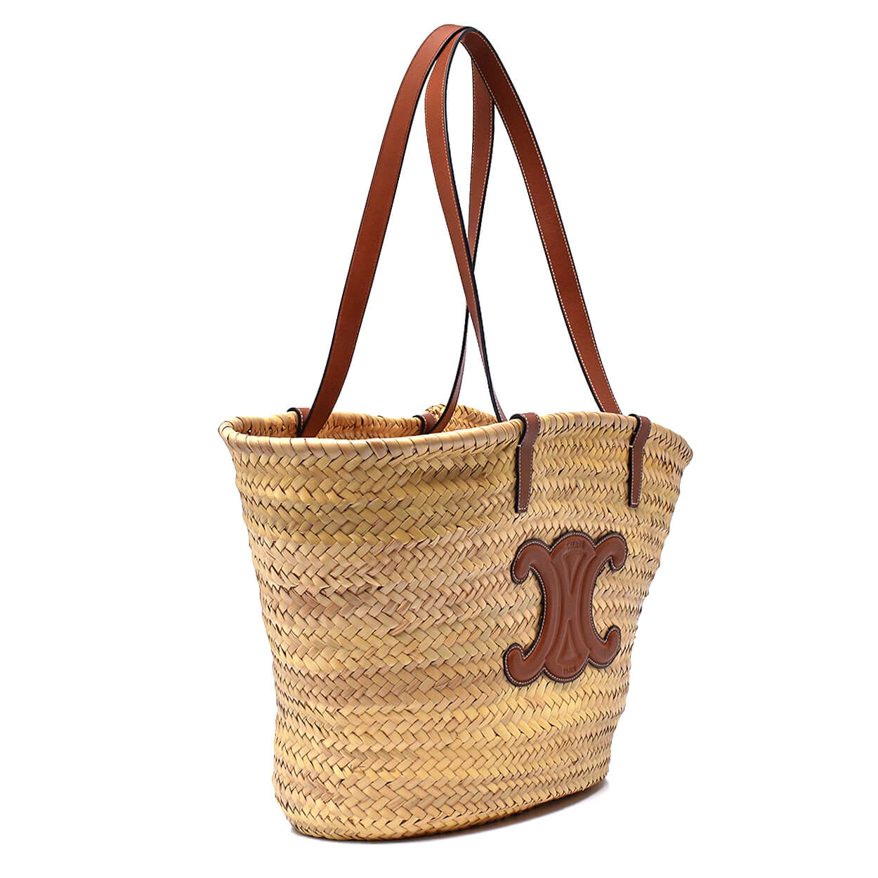 Celine - Wicker/Tan Raffia Triomphe Classic Panier Large Tote Bag